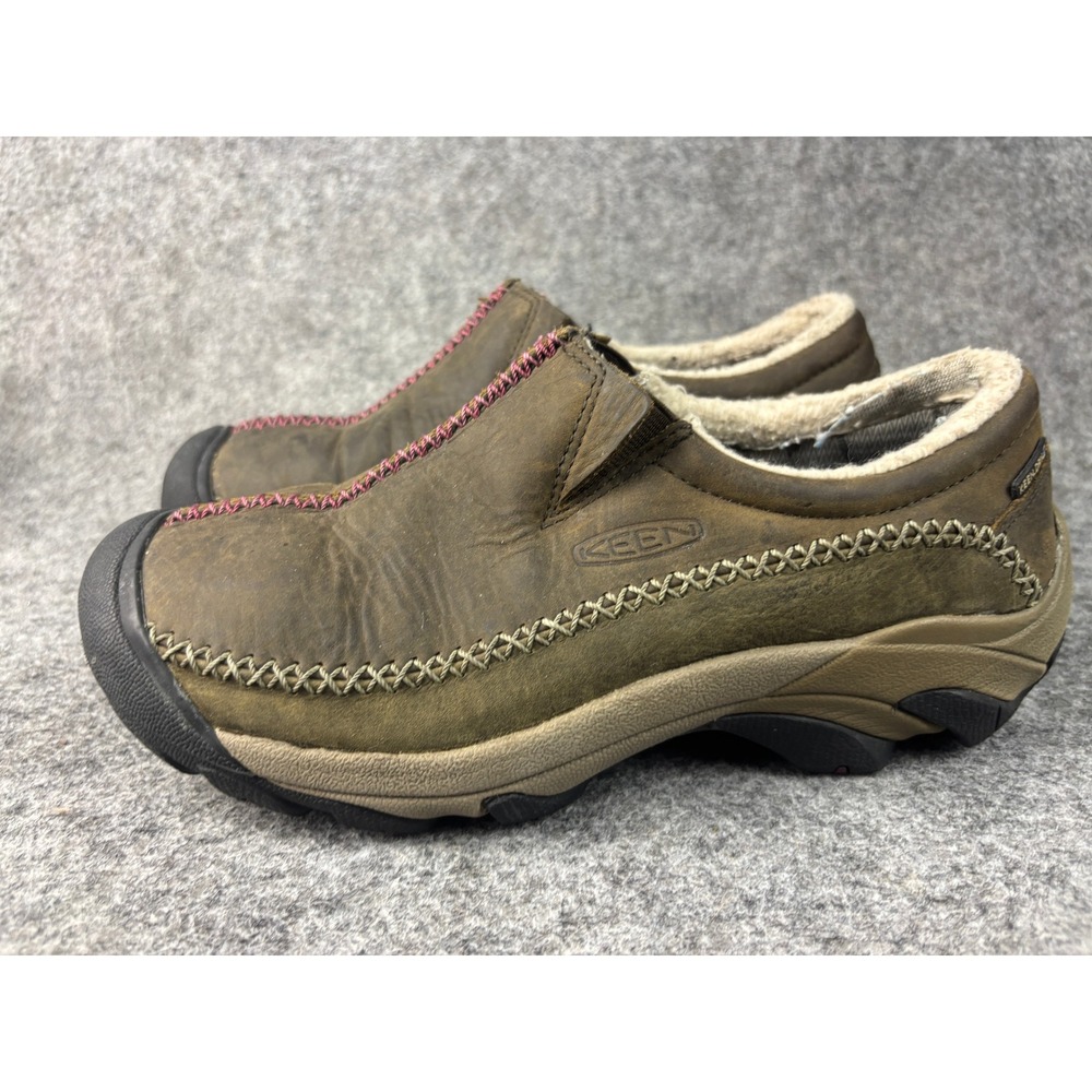 Keen Presidio Slip On Women 8.5 Brown Leather Waterproof Fur Lined 52007-BRMW